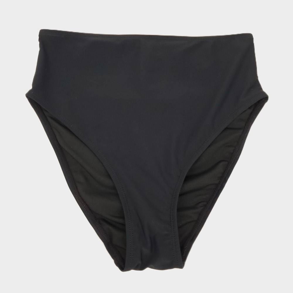 Tempt Me High Waisted Bikini Bottom Swimsuit Womens XXS Black Full Coverage New